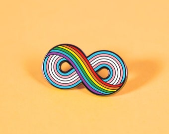 Infinitely Trans Pin — Subtle LGBT Pride Accessory Infinity Love Bracelet Ring Non-binary Enby Transgender Badge Pronoun Gift Queer Gender