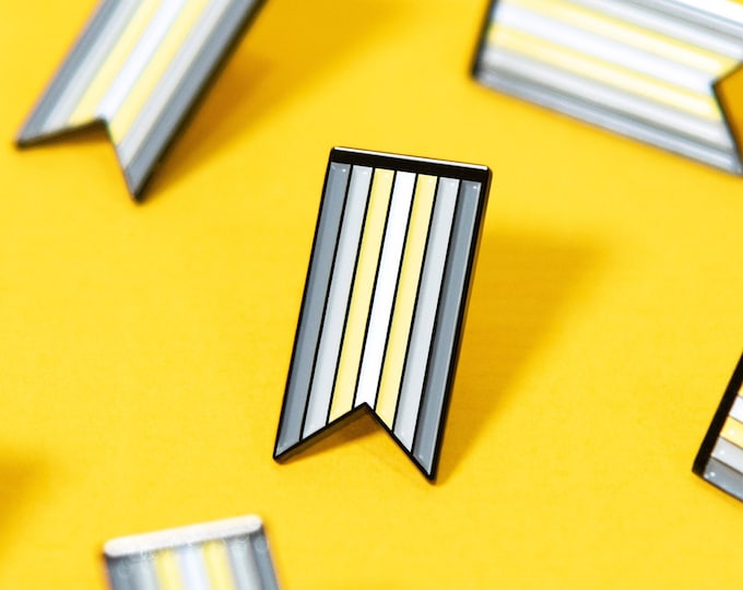 The Demigender Ribbon Enamel Pin