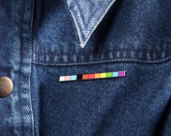 LGBT Progress Flag Rod Pin — Rainbow Pride Accessory Lesbian Gay Bi Trans Subtle Minimalist Queer POC Transgender Equality Ally Bracelet