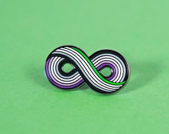 Infinitely Aroace Pin — Subtle Asexual Aromantic Pride Accessory Aceflux Aroflux Graysexual Reciprosexual Demisexual Demiromantic Akiosexual