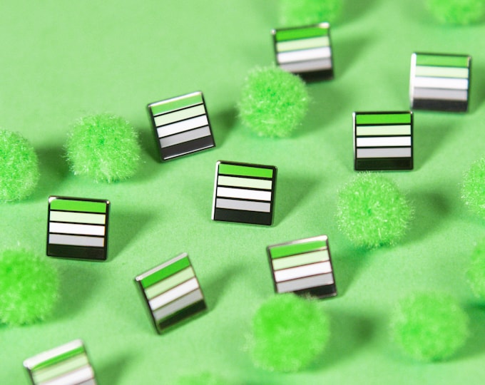 The Mini Aromantic Flag Pin