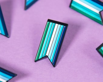 Gay Male Ribbon Pin — MLM Queer Pride Subtle Small Accessory Enamel Lapel Badge Homosexual Men LGBT LGBTQ Same-Sex Wedding Lapel Badge