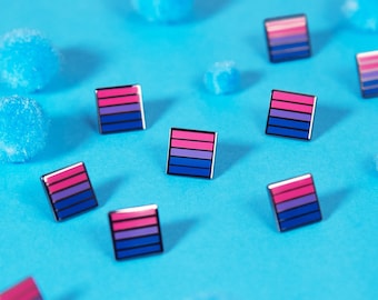 Mini Bisexual Flag Pin — LGBT Pride Rainbow Badge Stud Lesbian Gay Trans Queer Enamel Metal Button Bi Bracelet Earrings Necklace Charm Patch