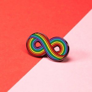 Infinitely Rainbow Pin — Subtle Gay Pride Ally LGBT Infinity Lapel Badge Neurodiversity Autism Autistic Lesbian Wedding Gift Bisexual Queer