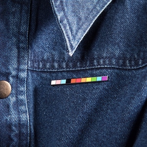 LGBT Progress Flag Rod Pin — Rainbow Pride Accessory Lesbian Gay Bi Trans Subtle Minimalist Queer POC Transgender Equality Ally Bracelet