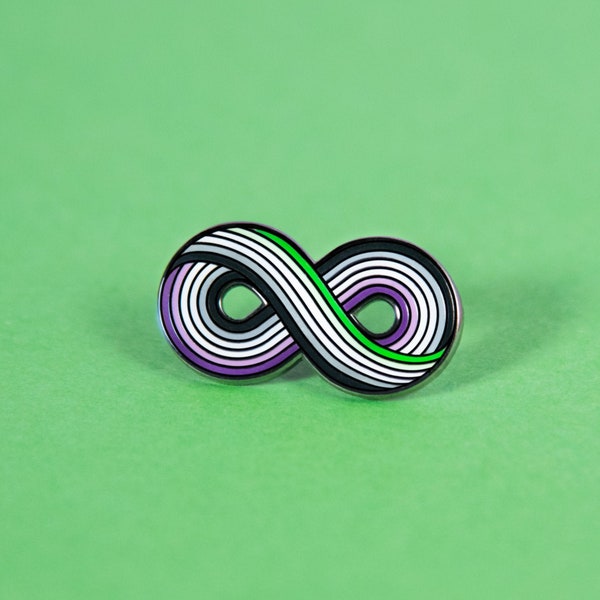 Infinitely Aroace Pin — Subtle Asexual Aromantic Pride Accessory Aceflux Aroflux Graysexual Reciprosexual Demisexual Demiromantic Akiosexual