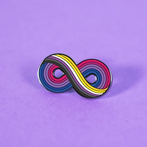 Nieskończenie niebinarna-biseksualna przypinka — Enby Pride Accessory Demisexual Genderqueer Transgender Zaimek Them Queer Biromantic Pansexual Bipride