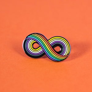 Infinitely Non-binary Pin — Subtle Enby Non Binary Pride Accessory Infinity NB Gender Ear Ring Lace Sticker Pronoun They Them Badge Brooch