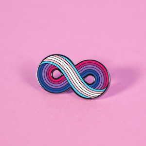 Infinitely Trans-Bisexual Pin — Biromantic Accessory Pride Genderqueer Genderflux Genderfluid Transgender Nonbinary Pansexual Panromantic