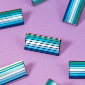 Gay Male Flag Pin — MLM Flag Gay Man Subtle Pride Badge Lapel LGBT FTM Bi Transman Ocean Achillean Rainbow Accessory Sticker Patch Bracelet