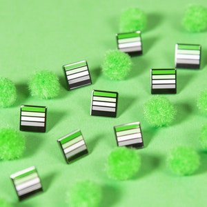Mini Aromantic Vlag Pin — LGBT Pride Badge Stud Queer Ace Aro Aseksueel Demiseksueel Demiromantic Gift Shirt Oorbellen Patch Armband Sleutelhanger