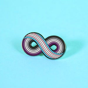 Infinitely Trans-Asexual Pin — Acespec Pride Aceflux Aegosexual Apothisexual Ace Nonbinary Transgender GrayAce Lithosexual Demisexual