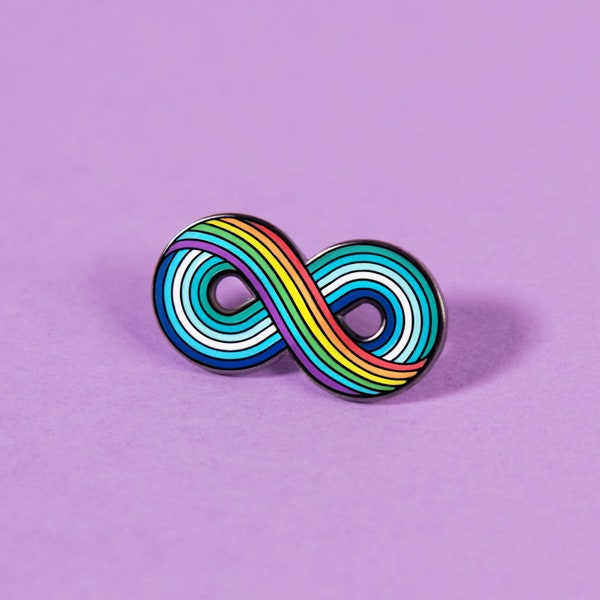 Infinitely Gay Male Pin — Homosexual MLM Archillean Pride Ally LGBT Infinity Subtle Lapel Badge Sticker Lanyard Gift Bisexual Queer Enamel