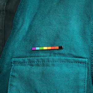 Inclusive Rainbow Rod Pin — Subtle Pride Badge LGBT Lesbian Gay Bisexual Trans Queer Necklace Bracelet Tie Clip Sticker Card Wedding Gift