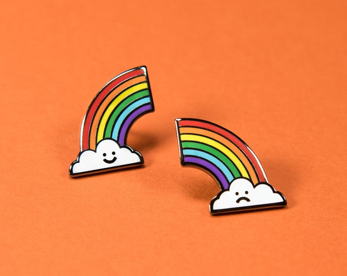 The Happy/Sad Rainbow Cloud Pins