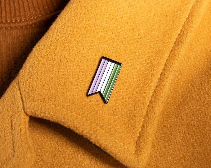 The Genderqueer Ribbon Enamel Pin