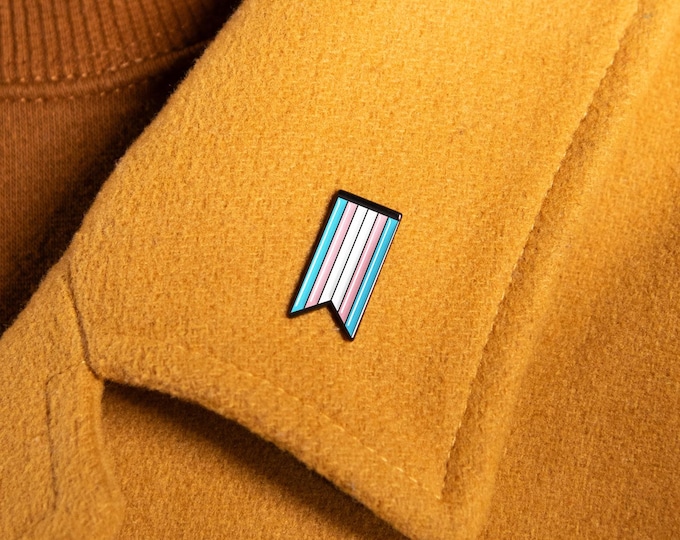 The Transgender Ribbon Enamel Pin