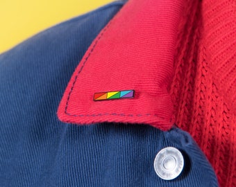 Rainbow Bar Pin — Subtle Pride Accessory LGBT Lesbian Gay Bisexual Trans Transexual Asexual Queer Ally Proud Enamel Lapel Metal Small Badge