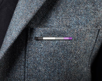 Asexual Rod Pin — Subtle Pride Enamel Accessory LGBT Ace Greysexual Graysexual Aromantic Aro Gray-A Demiromantic Semisexual Demisexual Queer