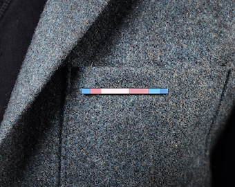 Transgender Rod Pin — Subtle Pride Accessory Enamel LGBT Bigender Pangender Agender Genderfluid Genderless Third-Gender Demigender Neutrois