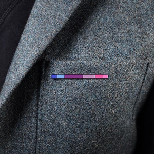 Bisexual Rod Pin — Subtle Pride Flag Accessory LGBT Queer Bi Bicurious Biromantic Gay Enamel Pan Demisexual Kinsey Sticker Bracelet Discreet