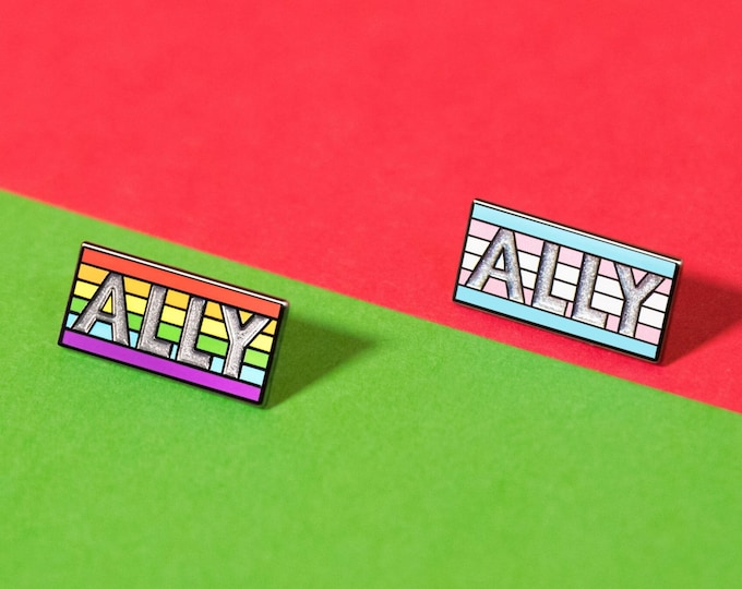 The Rainbow/Trans ALLY Enamel Pins