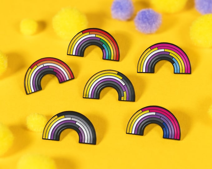 Non-Binary Rainbow Enamel Pins (Variations)