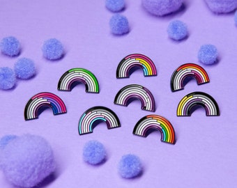 Asexual Rainbow Enamel Pins (Variations)