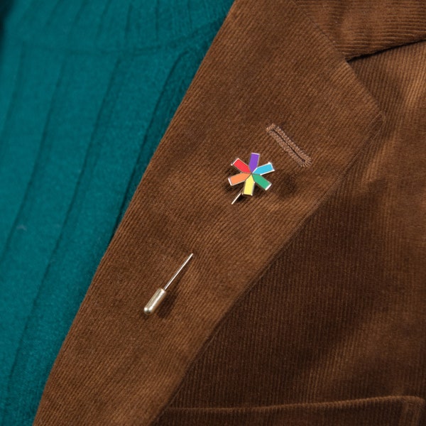 Rainbow Asterisk Stick Pin — Subtle Pride Gay Accessory Lapel Hat Pin Badge LGBT Lesbian Asexual Bisexual Queer Trans Genderfluid Nonbinary