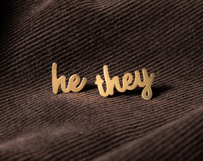 He/They Pronoun Pins