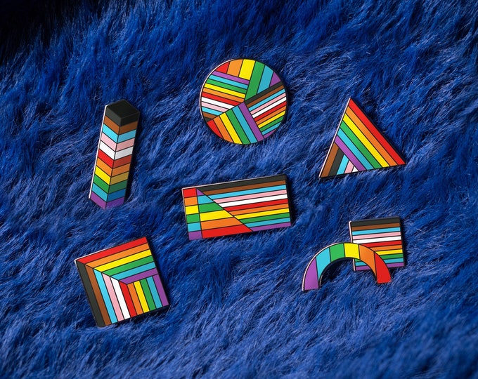 The Geometric Rainbow Pride Pins