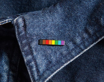 Inclusive Rainbow Baton Pin — Minimalist Pride Flag Accessory Gay Protest Philadelphia Brown Black Lives QPOC POC Sticker Bracelet Badge