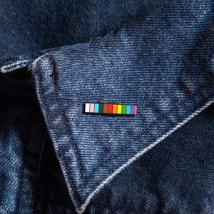 Progress Rainbow Baton Pin — Minimalist Pride Flag Accessory Gay Bisexual Queer Homosexual Inclusive Transgender Trans Nonbinary Asexual Ace