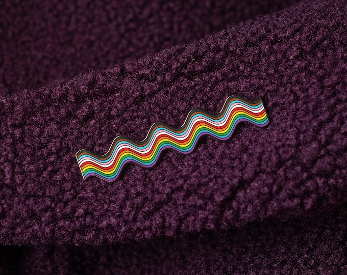 The Progress Rainbow Wave Pin