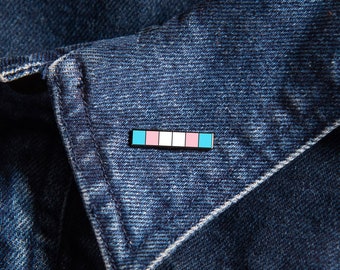 Transgender Baton Pin — Minimalist Pride Flag Accessory Nonbinary Trans Genderqueer Genderfluid They Them Pronoun Rainbow Drag Cufflinks Tie