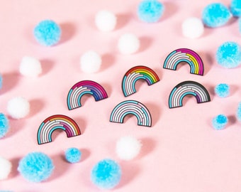 Trans Rainbow Enamel Pins (Variations)