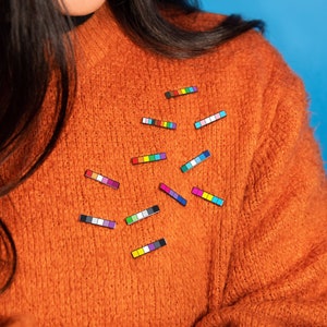 Pride Flag Baton Pins — Minimalist Rainbow Accessory Gay Bi Bisexual Lesbian Nonbinary Transgender Asexual Aromantic Pansexual MLM WLW GSRS