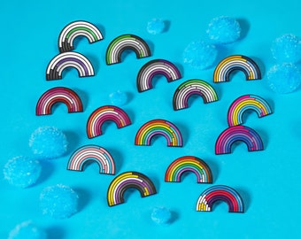 Rainbow PRIDE Pins — LGBT Badge Subtle Pride Accessory Badge LGBT Gay Lesbian Bisexual Trans Asexual Aromantic Enby Aro Pansexual Nonbinary