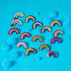 Rainbow PRIDE Pins — LGBT Badge Subtle Pride Accessory Badge LGBT Gay Lesbian Bisexual Trans Asexual Aromantic Enby Aro Pansexual Nonbinary