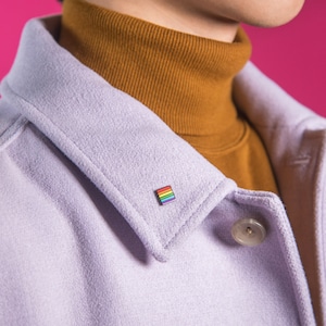 Mini Rainbow Flag Pin — LGBT Pride Pin Badge Stud Earring Lesbian Gay Bi Bisexual Trans LGBTQ Queer Enamel Button Suit Bracelet Wedding Gift