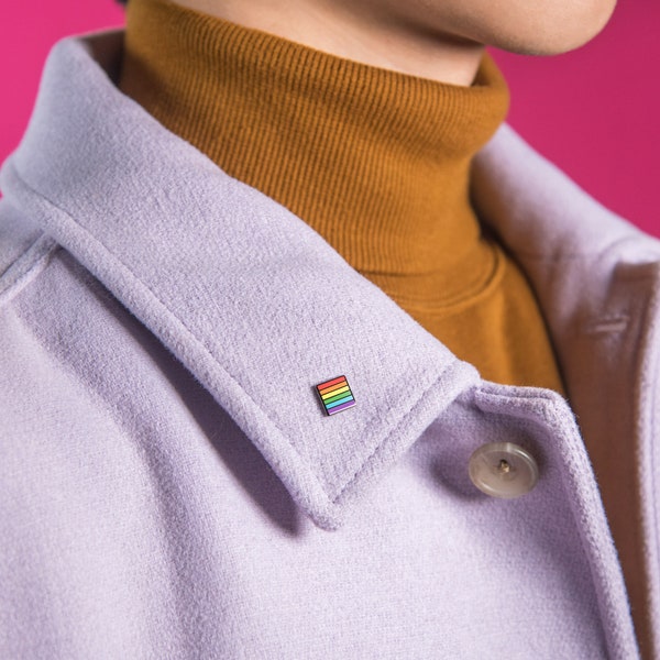 Mini Rainbow Flag Pin — LGBT Pride Badge Stud Lesbian Gay Bisexual Trans Queer Enamel Metal Button Wedding Gift Love Homosexual Sticker