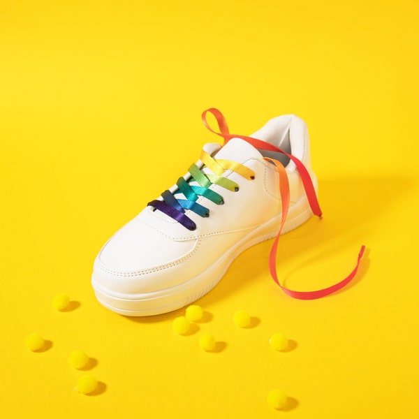 Rainbow Pride Shoelaces — Subtle LGBT Pride Accessory Gradient Pride Flag Lace Lock Sneaker Charm Gay Lesbian Bisexual Queer Gift Present