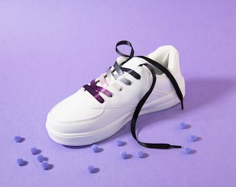 Asexual Pride Shoelaces — Subtle LGBT Pride Accessory Gradient Pride Flag Lace Lock Demisexual Demi Ace Aroace Charm Queer Gift Present