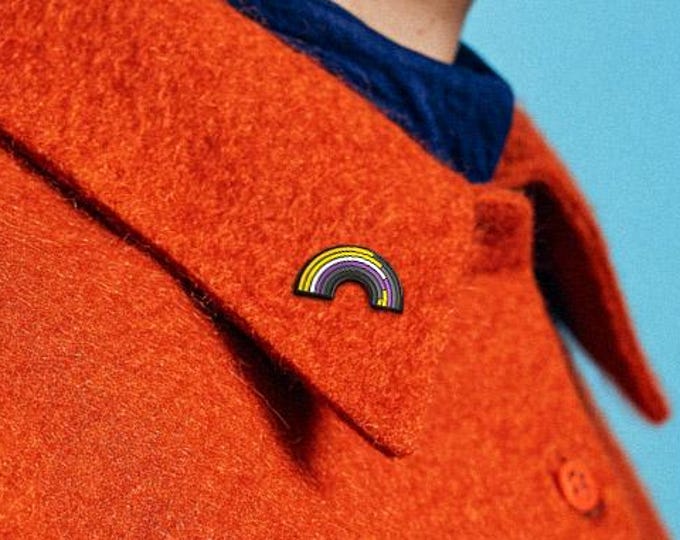 The Non-Binary Rainbow Enamel Pin