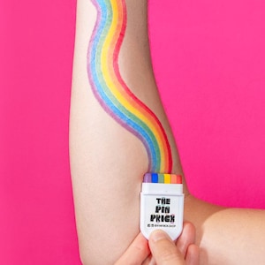 Rainbow Pride ansiktsmålning — Fanbrush® HBTQ-sminkpenna Kroppsborste Kosmetikpalett Stick Paradmånad Lesbisk Bisexuell Trans Ace Bi Framsteg