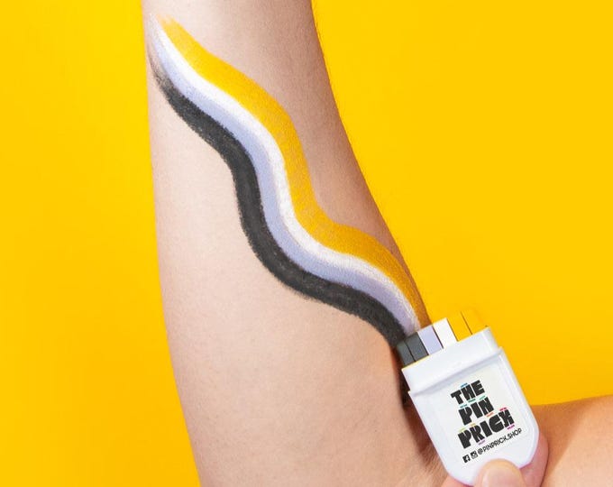 Nonbinary Pride Face Paint by Fanbrush®