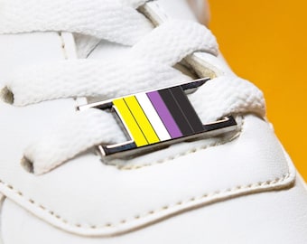 The Nonbinary Flag Shoelace Charms