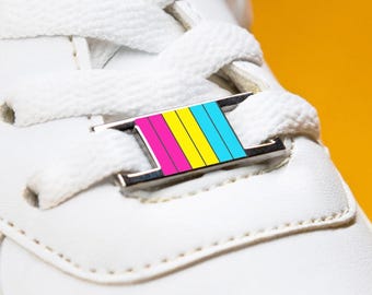 The Pansexual Flag Shoelace Charms