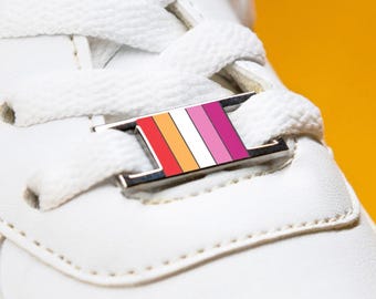The Lesbian Flag Shoelace Charms