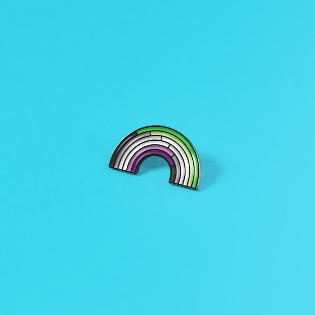 Aroace Rainbow Pin — Aro Pride Accessory Badge Aromantic Acearo ...